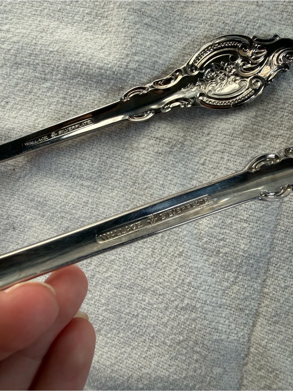 Vintage Wallace Silverplate Silver Serving Salad Spoon and Fork